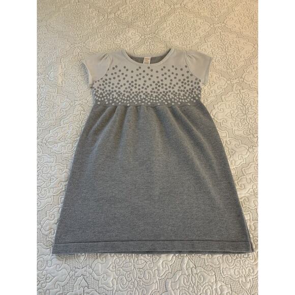 Gray Polka Dot Kids Dress - Picture 5 of 15